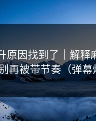 数据飙升原因找到了｜解释麻豆原创——别再被带节奏（弹幕炸了）
