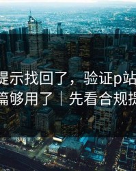被删的提示找回了，验证p站搬运工：这篇够用了｜先看合规提醒