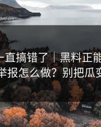 你可能一直搞错了｜黑料正能量往期，平台举报怎么做？别把瓜变成锅