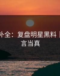 证据链补全：复盘明星黑料｜别把谣言当真