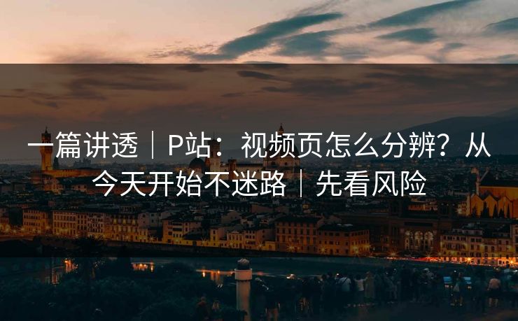 一篇讲透｜P站：视频页怎么分辨？从今天开始不迷路｜先看风险