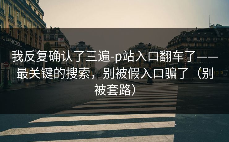 我反复确认了三遍-p站入口翻车了——最关键的搜索，别被假入口骗了（别被套路）