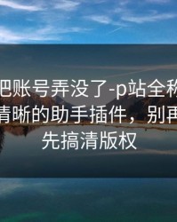 我差点把账号弄没了-p站全称终于能用了-最清晰的助手插件，别再被套路，先搞清版权