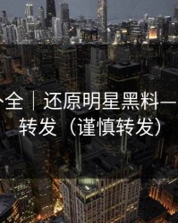 证据链补全｜还原明星黑料——请谨慎转发（谨慎转发）