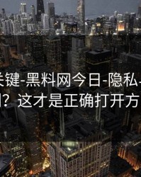 真正的关键-黑料网今日-隐私与诽谤区别？这才是正确打开方式
