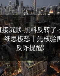 这波我直接沉默-黑料反转了-最扎心的证据链，细思极恐｜先核验再吃瓜（反诈提醒）