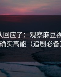 创作团队回应了：观察麻豆视频-这波确实高能（追剧必备）