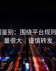 关键截图鉴别：围绕平台规则——信息量很大｜谨慎转发