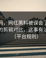 你敢信吗，网红黑料被误会了，最需要冷静的剪辑对比，这事有法律风险（平台规则）