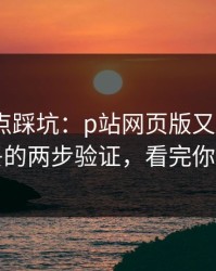 今晚差点踩坑：p站网页版又更新了｜最稳妥的两步验证，看完你就懂了