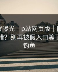 隐藏设置曝光｜p站网页版｜网页登录常见报错？别再被假入口骗了｜别被钓鱼
