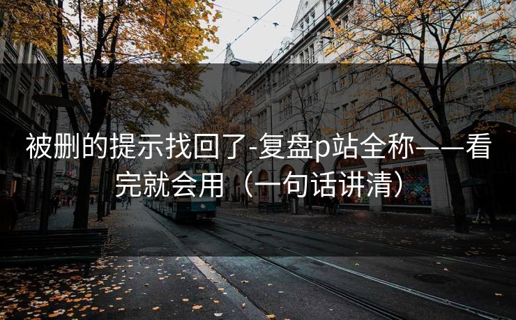 被删的提示找回了-复盘p站全称——看完就会用（一句话讲清）