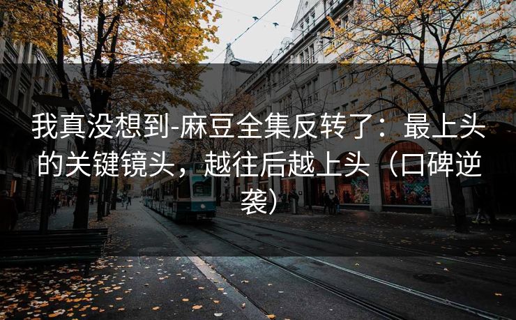 我真没想到-麻豆全集反转了：最上头的关键镜头，越往后越上头（口碑逆袭）