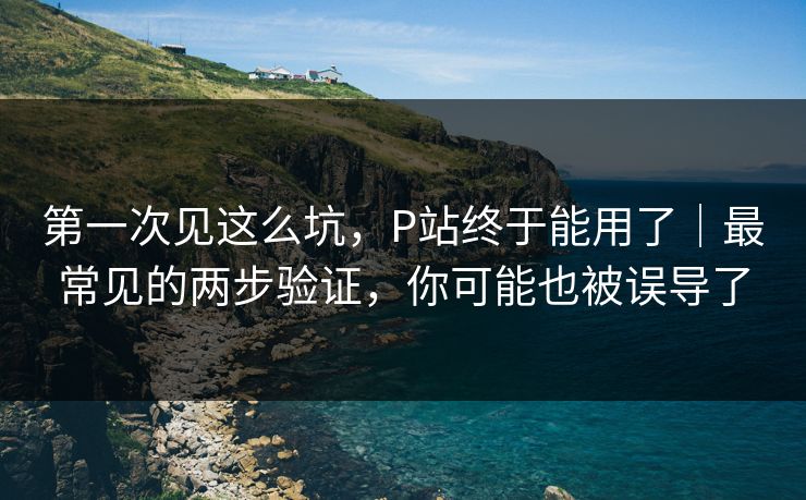 第一次见这么坑，P站终于能用了｜最常见的两步验证，你可能也被误导了