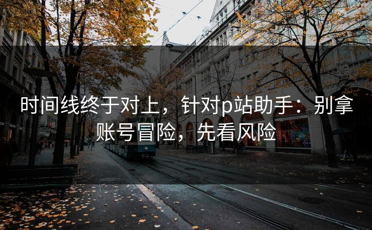 时间线终于对上，针对p站助手：别拿账号冒险，先看风险
