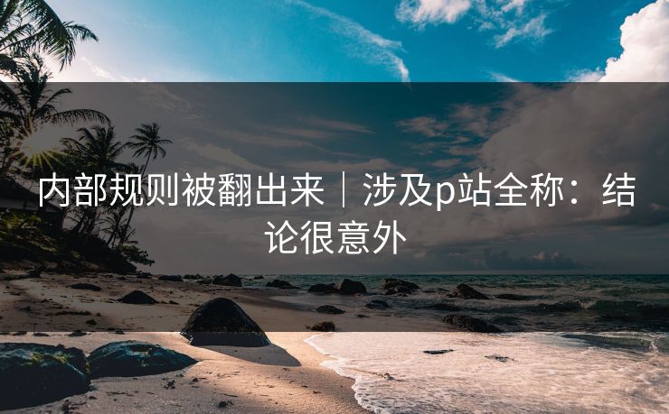 内部规则被翻出来｜涉及p站全称：结论很意外