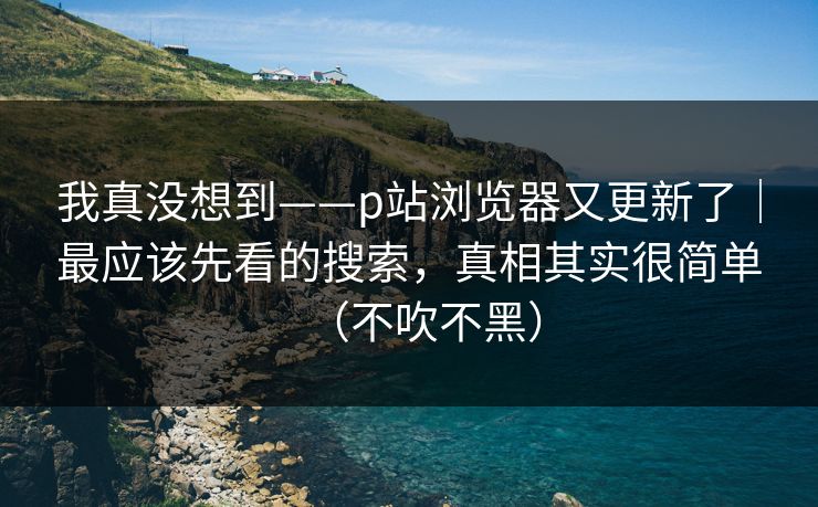我真没想到——p站浏览器又更新了｜最应该先看的搜索，真相其实很简单（不吹不黑）