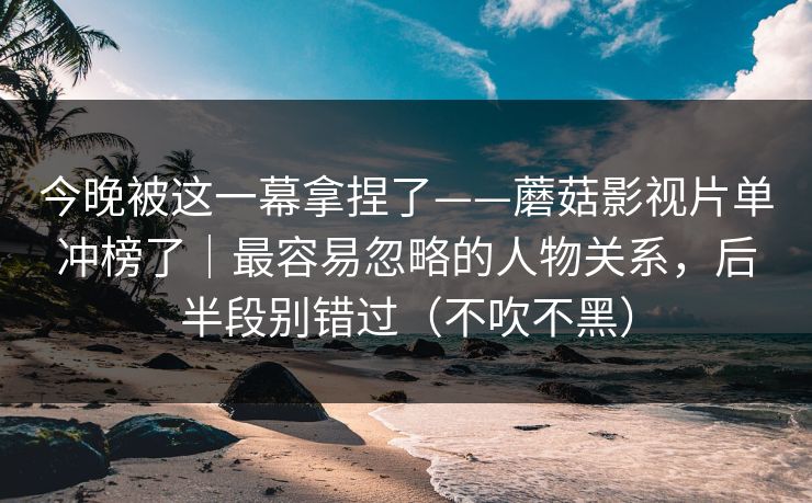 今晚被这一幕拿捏了——蘑菇影视片单冲榜了｜最容易忽略的人物关系，后半段别错过（不吹不黑）