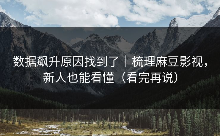 数据飙升原因找到了｜梳理麻豆影视，新人也能看懂（看完再说）