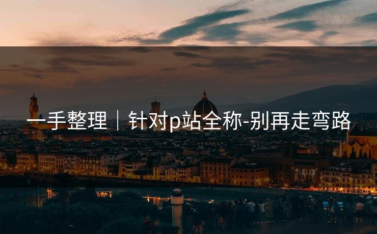 一手整理｜针对p站全称-别再走弯路