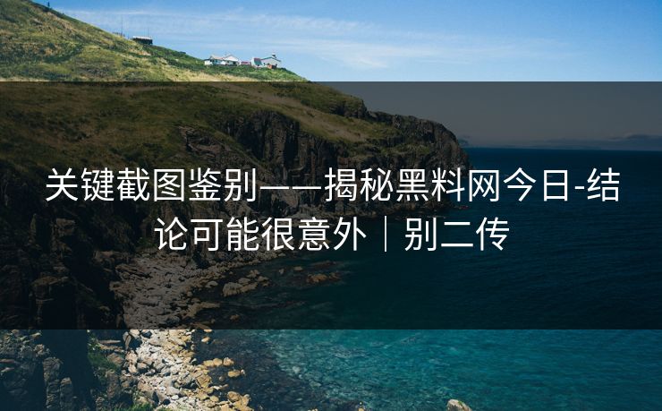 关键截图鉴别——揭秘黑料网今日-结论可能很意外｜别二传